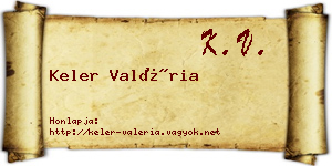Keler Valéria névjegykártya